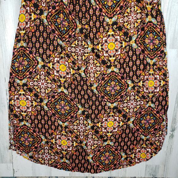 Oddi Multicolor Printed Scoop Neck Short Sleeve Maxi Dress Women's Size 3XL - Picture 14 of 16